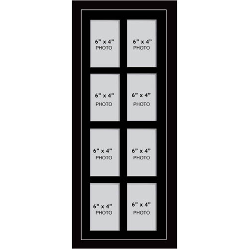Large Multi Photo Picture Frame 6 Apertures 8x6 Photos in a 33mm Black Frame  