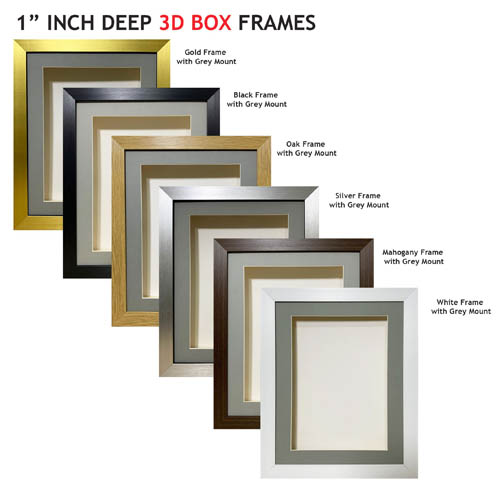 2 inch Deep Shadow 3D Box Picture Frame - White Mount